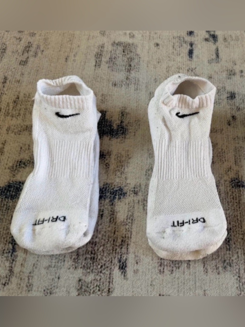 Nike White Low-Cut Athletic Socks with Black Swoosh - 2 Pairs